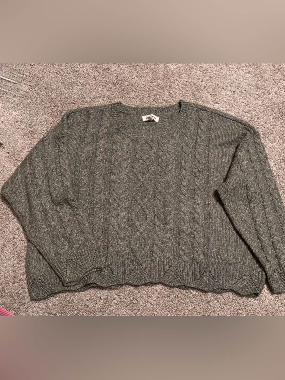 Women’s Cable Knit Sweater - Olive Green